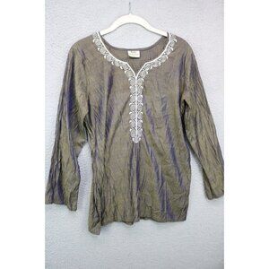 Asta Long Sleeve Iridescent Tunic-Beaded-Size Large
